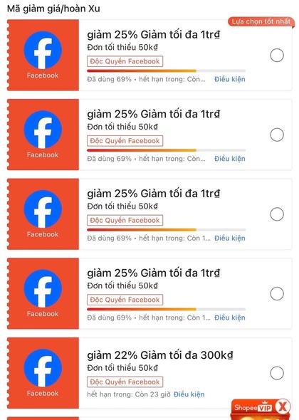 Voucher Shopee Facebook